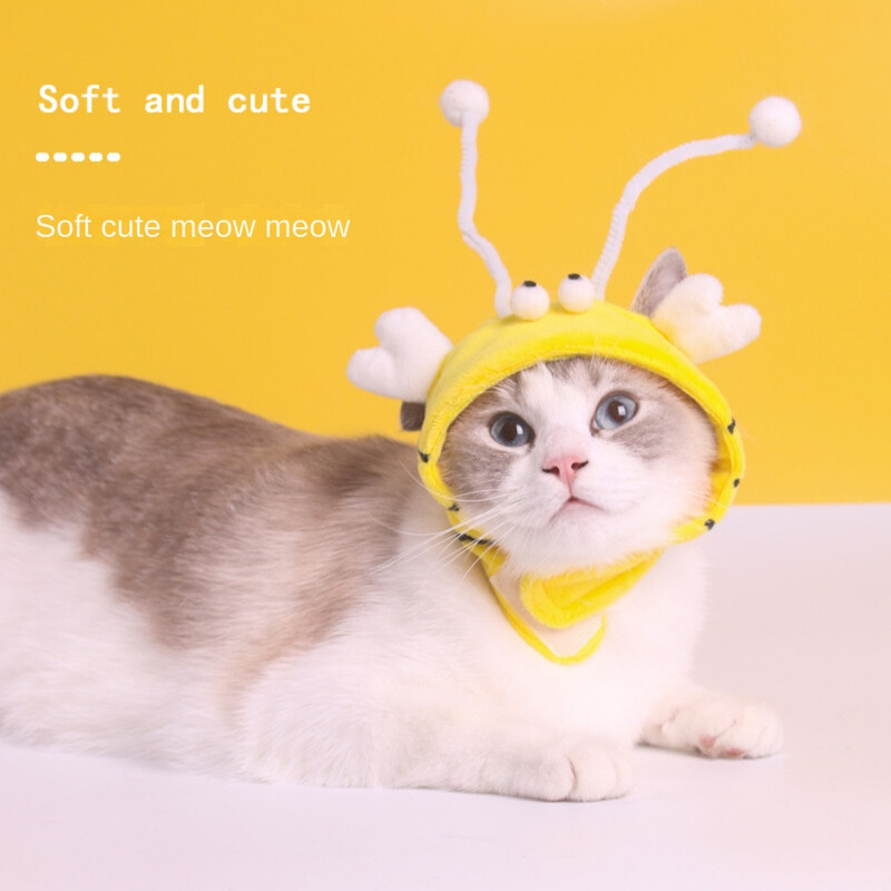 Mājdzīvnieka kostīms Galvas apģērbs ķircināt kaķa nūju Mazā bite Briesmonis kaķa suņa galvassega Jauka pārveidošanās cepure galvassega accesorios para