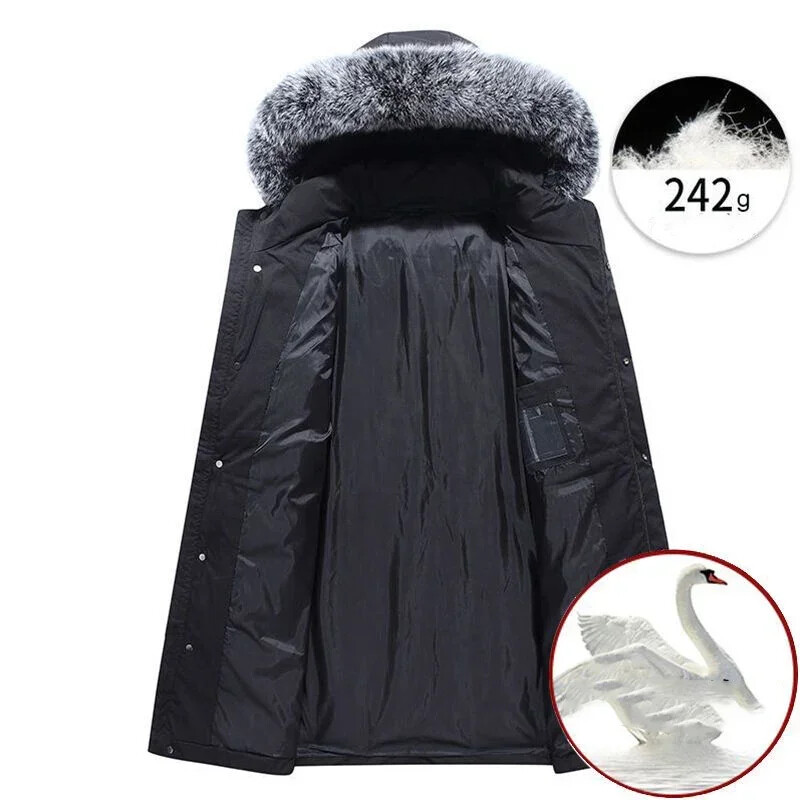 Baltas Duck Down vīriešu mēteļi Ziemas jakas vīriešiem 2024 Incrassation Apsildāms dūnu Mētelis Vīriešu zīmols Parker vīriešu apģērbi Montclair