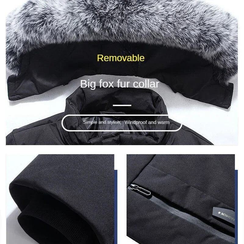 Baltas Duck Down vīriešu mēteļi Ziemas jakas vīriešiem 2024 Incrassation Apsildāms dūnu Mētelis Vīriešu zīmols Parker vīriešu apģērbi Montclair