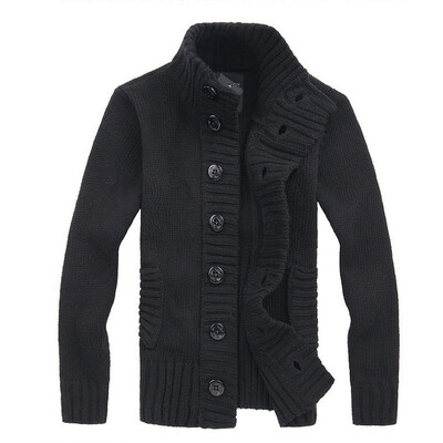 Jauns rudens priekšpuses pogas džemperis ar apkaklīti vīriešiem Mētelis Ziemas silts trikotāža Apģērbs pull homme Vīriešu džemperis MY271