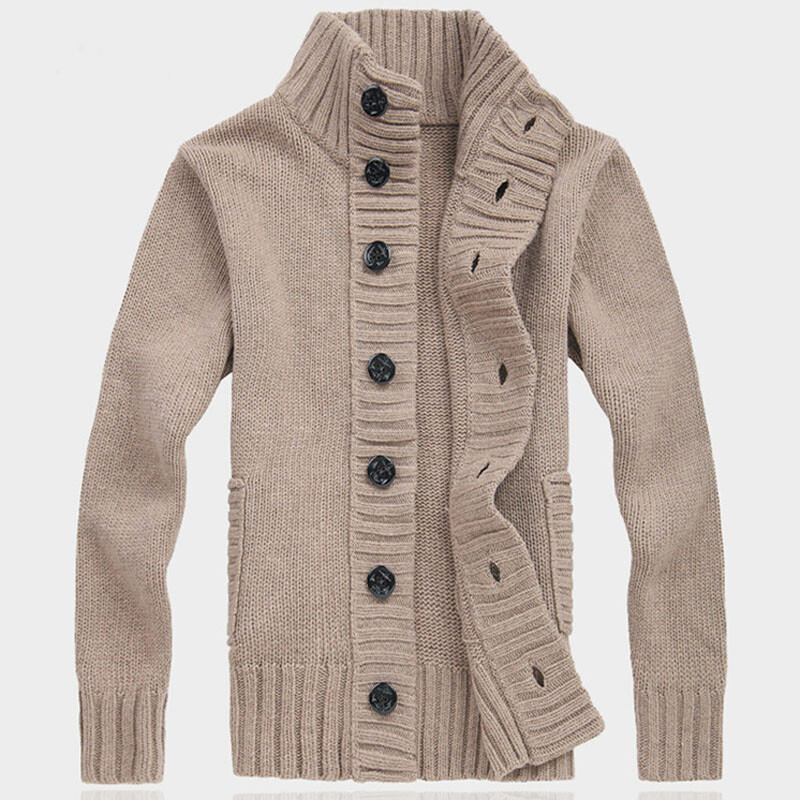 Jauns rudens priekšpuses pogas džemperis ar apkaklīti vīriešiem Mētelis Ziemas silts trikotāža Apģērbs pull homme Vīriešu džemperis MY271