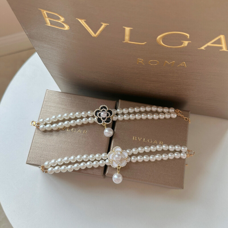 Mājdzīvnieks suns kaķis princese divslāņu vintage ziedu pērļu kaklarota salda pērļu apkakle Mākslīgo pērļu Rhinestone kaklarota