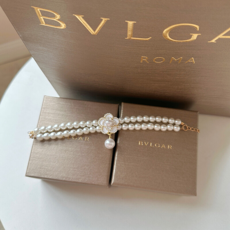 Mājdzīvnieks suns kaķis princese divslāņu vintage ziedu pērļu kaklarota salda pērļu apkakle Mākslīgo pērļu Rhinestone kaklarota