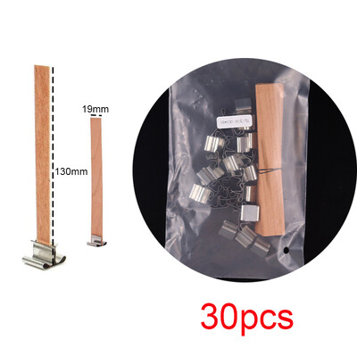 30 tk. Puidust küünlatahtid küünlavalmistamise komplekt, klambrialusega, suitsuvaba puitsüdamik isetegemise küünlapurkide valmistamise tööriistade jaoks