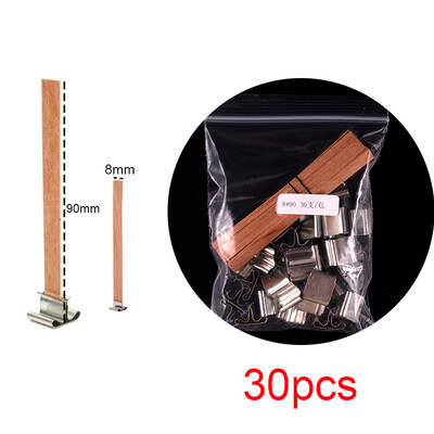 30 tk. Puidust küünlatahtid küünlavalmistamise komplekt, klambrialusega, suitsuvaba puitsüdamik isetegemise küünlapurkide valmistamise tööriistade jaoks