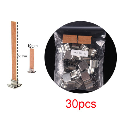 30 tk. Puidust küünlatahtid küünlavalmistamise komplekt, klambrialusega, suitsuvaba puitsüdamik isetegemise küünlapurkide valmistamise tööriistade jaoks