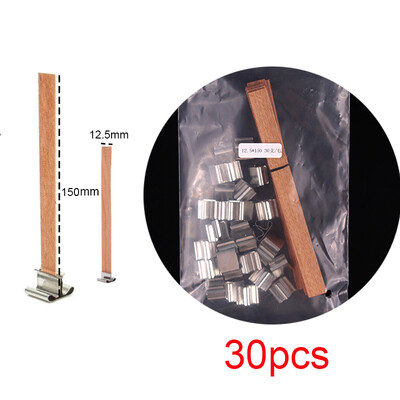 30 tk. Puidust küünlatahtid küünlavalmistamise komplekt, klambrialusega, suitsuvaba puitsüdamik isetegemise küünlapurkide valmistamise tööriistade jaoks