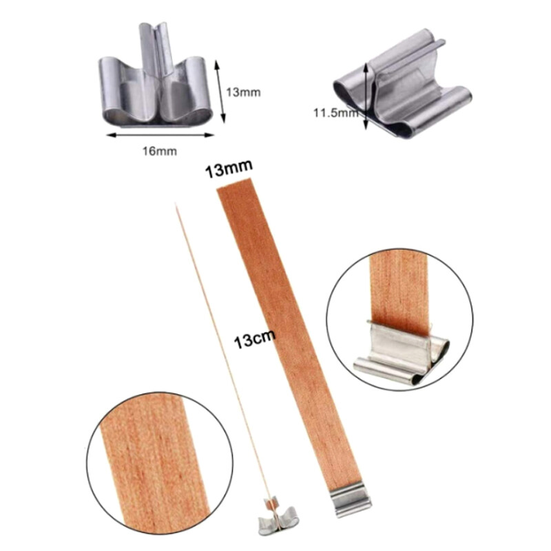 30 tk. Puidust küünlatahtid küünlavalmistamise komplekt, klambrialusega, suitsuvaba puitsüdamik isetegemise küünlapurkide valmistamise tööriistade jaoks