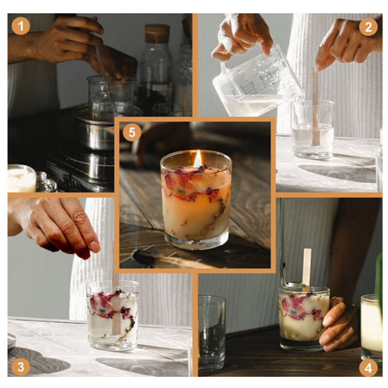 30 tk. Puidust küünlatahtid küünlavalmistamise komplekt, klambrialusega, suitsuvaba puitsüdamik isetegemise küünlapurkide valmistamise tööriistade jaoks