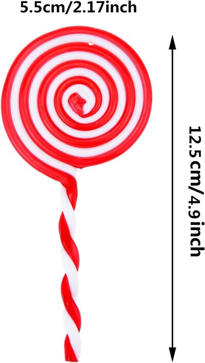 6-dijelni božićni ukras od lizalica Ukras za božićno drvce Bijeli i crveni božićni ukrasi za Valentinovo