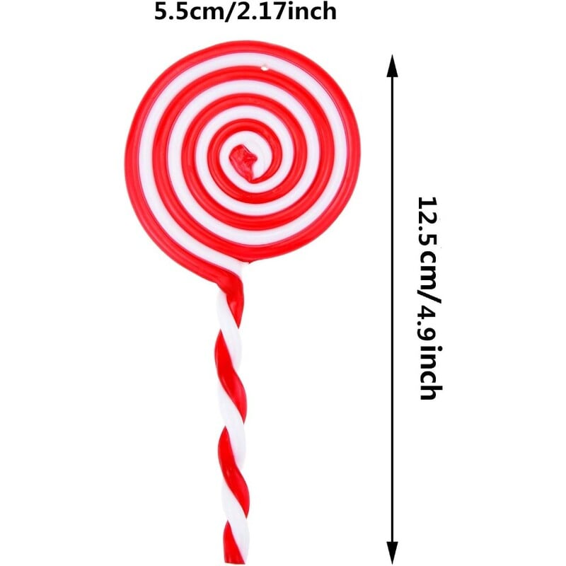 6-dijelni božićni ukras od lizalica Ukras za božićno drvce Bijeli i crveni božićni ukrasi za Valentinovo
