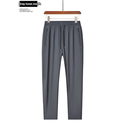 Jaunas ērtas Ice Silk vīriešu sporta bikses Elpojošas, sviedrus absorbējošas Ātri žūstošas āra ērtas skriešanas bikses