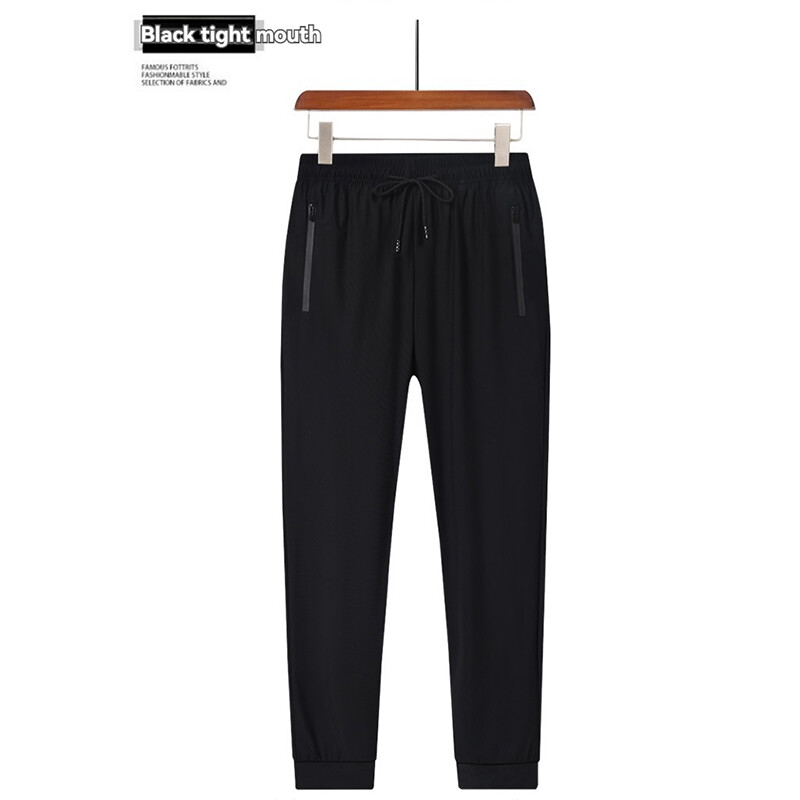 Jaunas ērtas Ice Silk vīriešu sporta bikses Elpojošas, sviedrus absorbējošas Ātri žūstošas āra ērtas skriešanas bikses