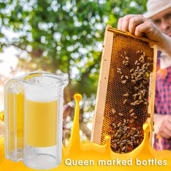 1 τεμ Bee Queen Marking Catcher Plastic One Handed Marker Bottle Plunger Βελούδινο Εργαλείο Μελισσοκόμων Κήπος Beekeeper Queen Bee Catcher