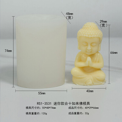 3D Buddha silicon mucegai lumânări meditație cântare Buddha Bodhisattva săpun gips argilă rășină epoxidică mucegai biserică decorare