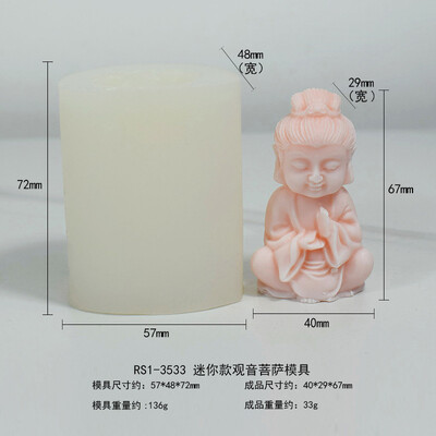 3D Buddha silicon mucegai lumânări meditație cântare Buddha Bodhisattva săpun gips argilă rășină epoxidică mucegai biserică decorare