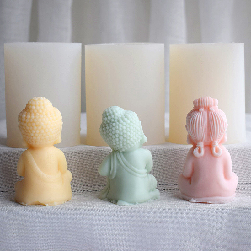 3D Buddha silicon mucegai lumânări meditație cântare Buddha Bodhisattva săpun gips argilă rășină epoxidică mucegai biserică decorare