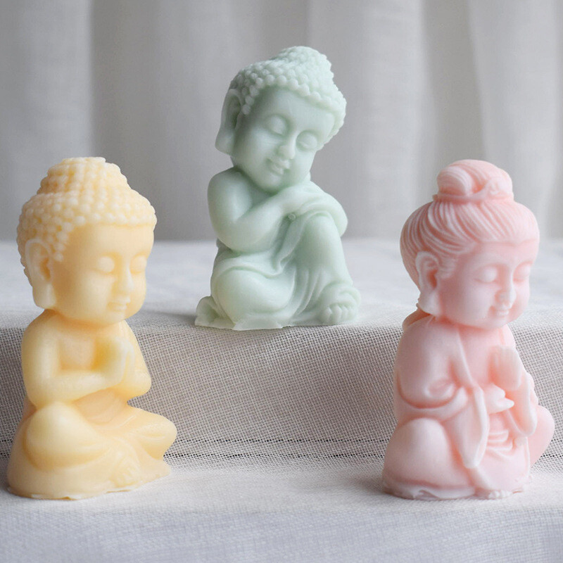 3D Buddha silicon mucegai lumânări meditație cântare Buddha Bodhisattva săpun gips argilă rășină epoxidică mucegai biserică decorare