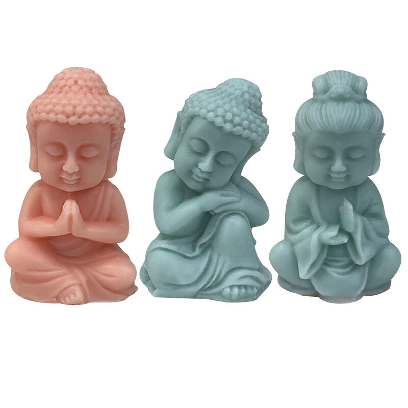 3D Buddha silicon mucegai lumânări meditație cântare Buddha Bodhisattva săpun gips argilă rășină epoxidică mucegai biserică decorare