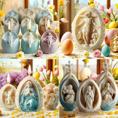 Zackoo 3D Easter Angel Scented Candle Mold σιλικόνης DIY Resurrection Egg Diffuser Stone Στολίδι Καλούπια κεριών για την κατασκευή κεριών