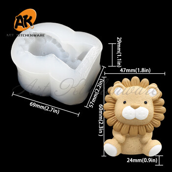 Animals Duck, Lion Mod Silicone Fondant Φόρμα σοκολάτας για κέικ Φόρμα σαπουνιού ζαχαροπλαστικής Εργαλεία διακόσμησης κέικ Αξεσουάρ ψησίματος κουζίνας