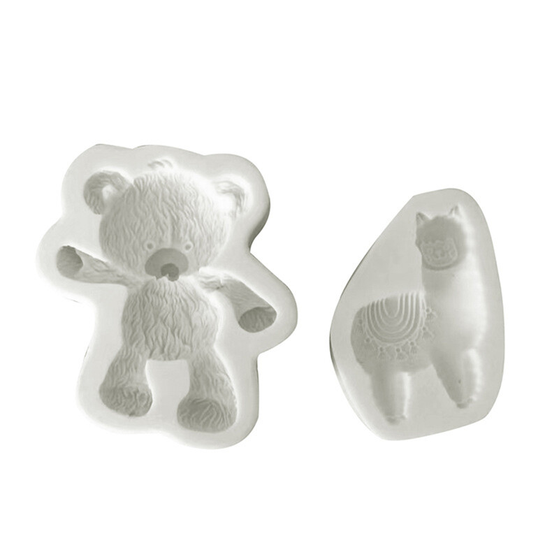Urși și alpaca Forme pentru prăjituri cu fondant pentru coacere Decorare Unelte pentru prăjituri Mucegai pentru Topper pentru tort Mucegai pentru artizanat pentru zahăr Mucegai pentru pastă de gumă