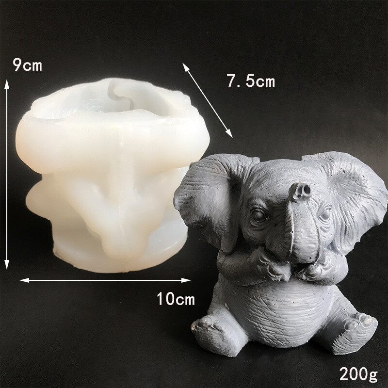 Mucegai din silicon în formă de elefant 3D, instrumente de decorare pentru prăjituri, pentru ciocolată, argilă, gips, artizanat, instrument de decorare pentru birou