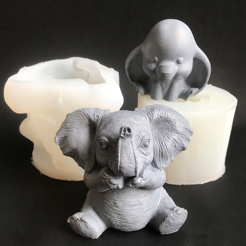 Mucegai din silicon în formă de elefant 3D, instrumente de decorare pentru prăjituri, pentru ciocolată, argilă, gips, artizanat, instrument de decorare pentru birou