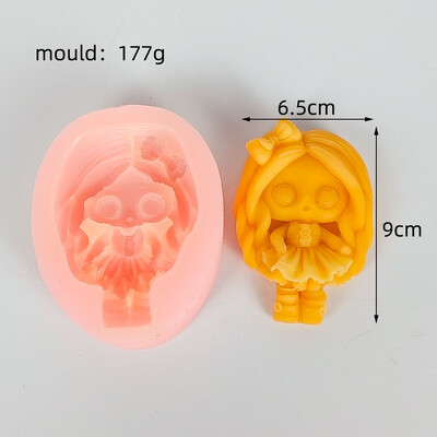 2D maza meitene jaukas formas silikona veidne kūka sveces ziepes ģipša veidne DIY aromāts mājsaimniecības dekorēšanai amatniecības instrumenti