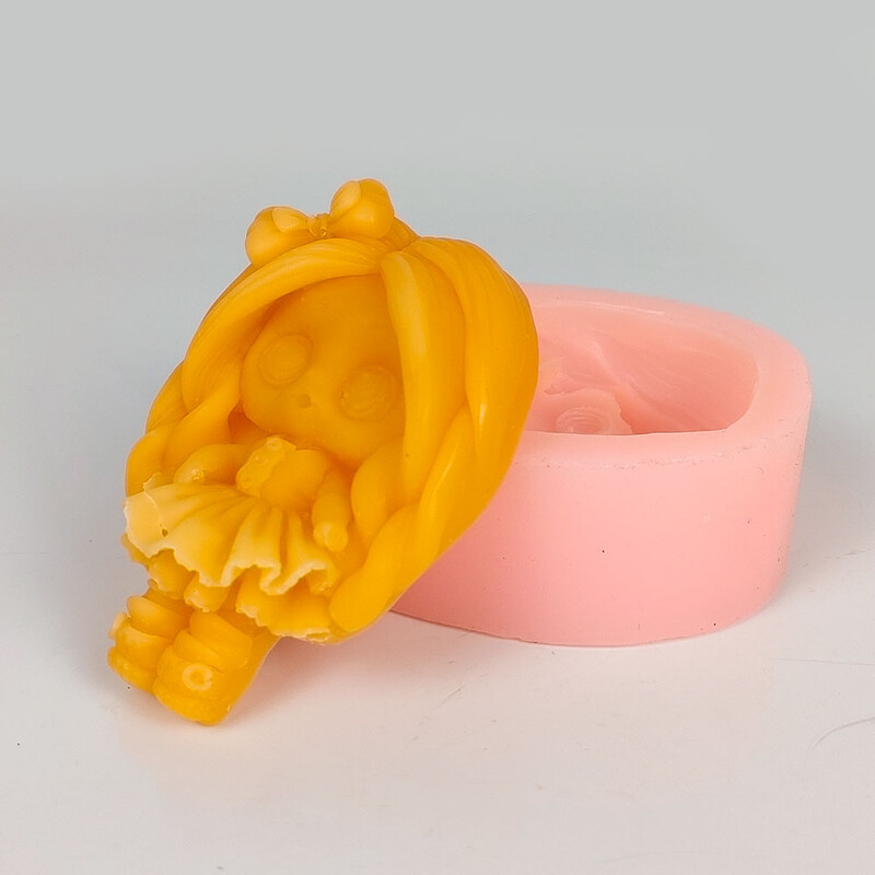 2D maza meitene jaukas formas silikona veidne kūka sveces ziepes ģipša veidne DIY aromāts mājsaimniecības dekorēšanai amatniecības instrumenti