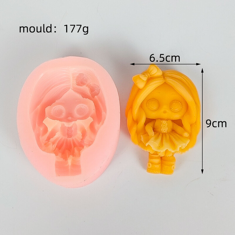 2D maza meitene jaukas formas silikona veidne kūka sveces ziepes ģipša veidne DIY aromāts mājsaimniecības dekorēšanai amatniecības instrumenti