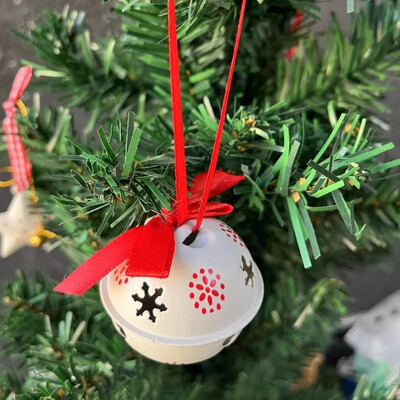 2BUC Decoratiuni de Crăciun Clopoței cu corn dublu Pandantiv pentru brad de Crăciun Accesorii de bricolaj realizate manual Pandantiv cu clopoței din metal