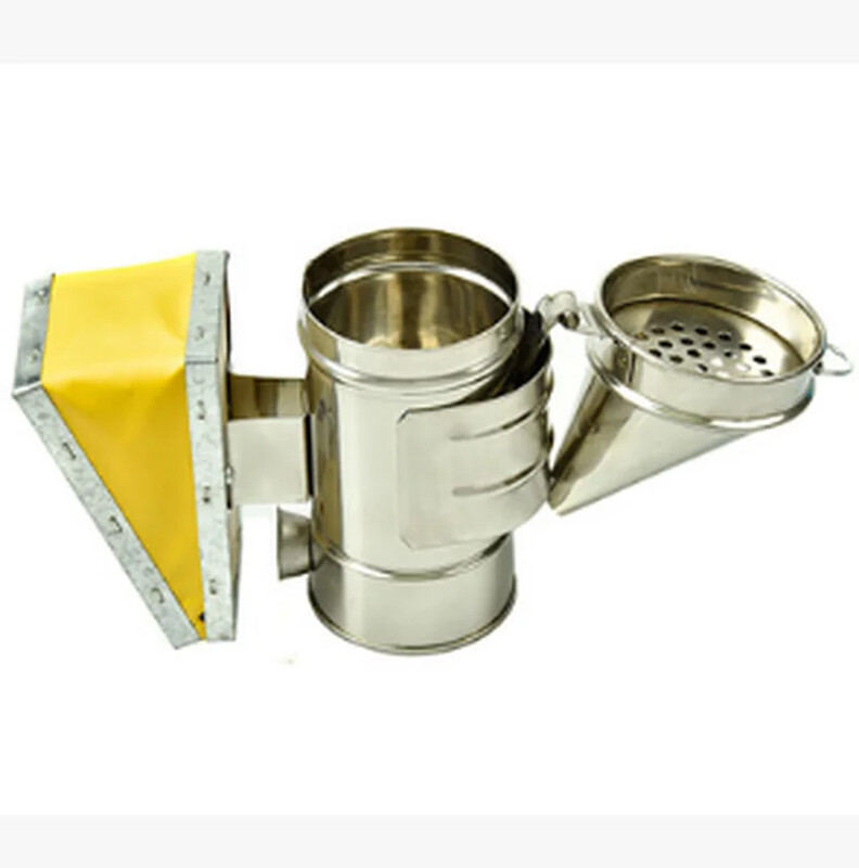 Méhészeti füstölő, rozsdamentes acél kézi méhfüst jeladó készlet Méhészeti szerszám Méhészeti füstpermetező MJ1013