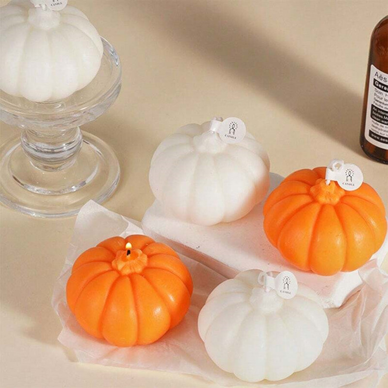Halloween Galben și Alb Creativ Dovleac Aromaterapie Lumânări Pentru Sărbători Sărbători Decorare Acasă Recuzită Fotografie Cadou