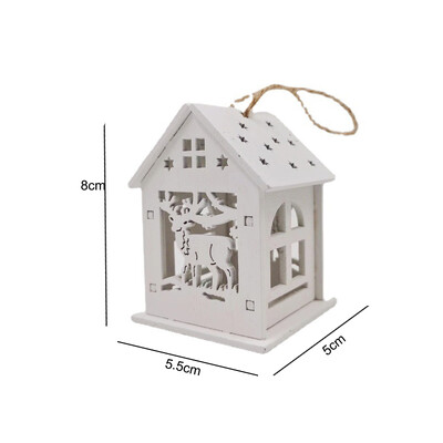 Koka eglīšu rotājumi, kafija, balta maza māja, vienkārši burti, eiropiešu, amerikāņu dekori