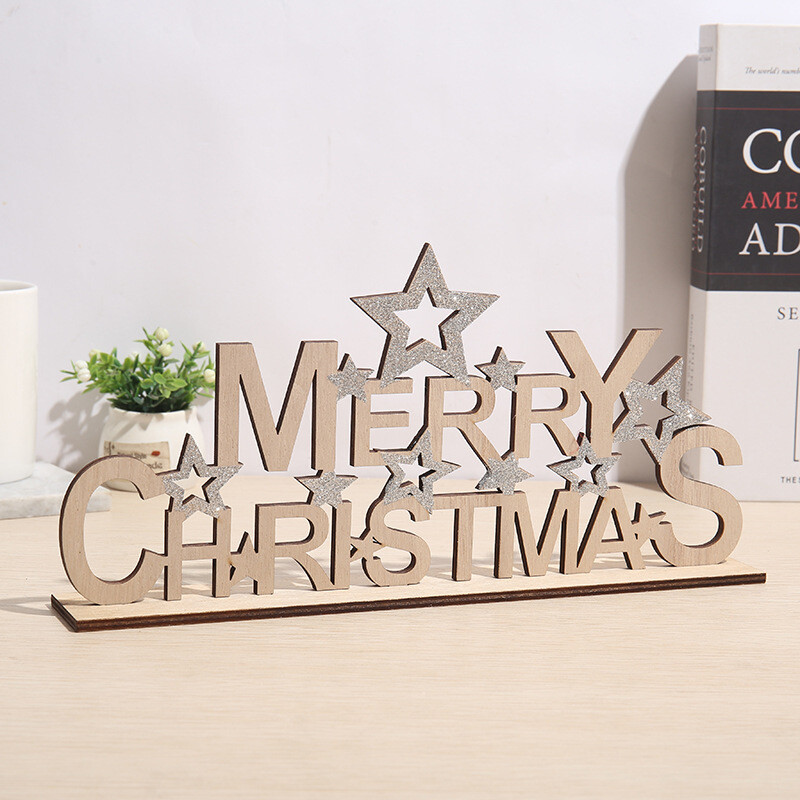 Koka eglīšu rotājumi, kafija, balta maza māja, vienkārši burti, eiropiešu, amerikāņu dekori