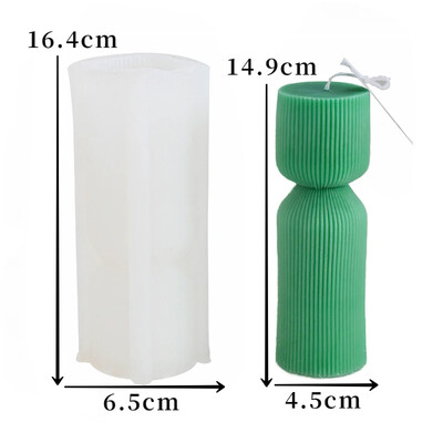 Τρισδιάστατος ριγέ κύλινδρος σιλικόνης καλούπι κεριών Diy χειροποίητο γεωμετρικό κερί Προμήθειες κατασκευής χειροτεχνίας Γύψος ρητίνης καλούπια σαπουνιού Δώρο για το σπίτι