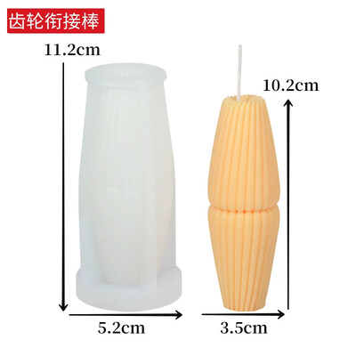 Τρισδιάστατος ριγέ κύλινδρος σιλικόνης καλούπι κεριών Diy χειροποίητο γεωμετρικό κερί Προμήθειες κατασκευής χειροτεχνίας Γύψος ρητίνης καλούπια σαπουνιού Δώρο για το σπίτι