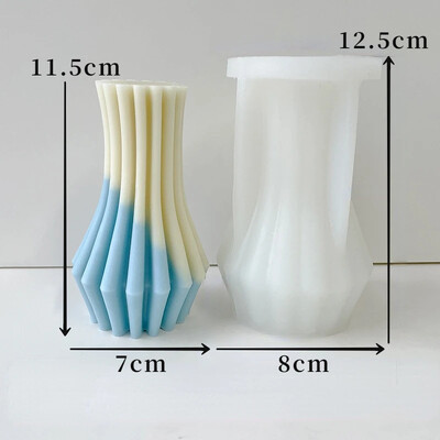 Τρισδιάστατος ριγέ κύλινδρος σιλικόνης καλούπι κεριών Diy χειροποίητο γεωμετρικό κερί Προμήθειες κατασκευής χειροτεχνίας Γύψος ρητίνης καλούπια σαπουνιού Δώρο για το σπίτι