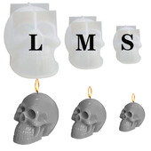 Mucegai din silicon pentru craniu mic/mediu/mare pentru lumânări, bricolaj, artizanat decorativ de Halloween, tencuială, săpun, rășină, instrumente de fabricare, cadouri de petrecere în familie