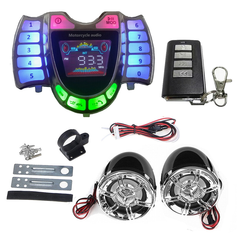 Motociklo Bluetooth suderinama garsiakalbių garso sistema su HY-008 mikrofono Tf radijo USB įkrovikliu, skirtu lauko motociklų priedams