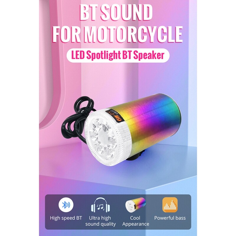 Motociklas Elektromobilis Garso Sistema Bluetooth Stereo Garsiakalbiai Muzikos grotuvas Nuotolinio valdymo pultas su LED prožektoriumi