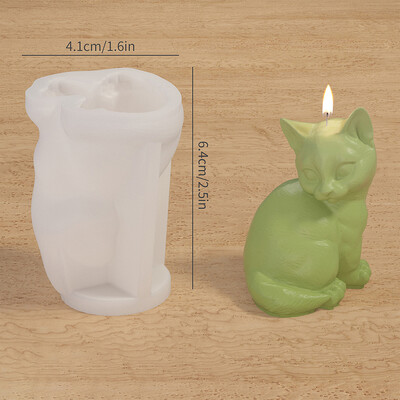 Desene animat 3D Lumânare pisică Picurare Pisicuță drăguță Lumânare pentru aromaterapie Mucegai din silicon DIY în formă de animal Mucegai de gips lucrat manual Jucărie Decor pentru acasă