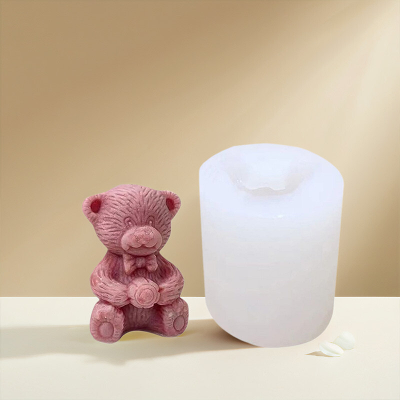 1 komad, kalup za svijeće lutka medvjed Love Bear serija silikonski kalup aromaterapija svijeća gipsani privjesak kalup za ispuštanje