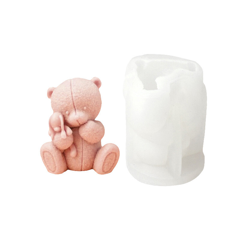 1 komad, kalup za svijeće lutka medvjed Love Bear serija silikonski kalup aromaterapija svijeća gipsani privjesak kalup za ispuštanje