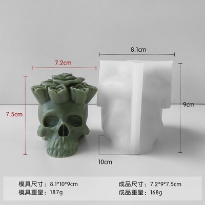 DIY lille pealuu küünal silikoonvorm 3D madu pealuu käsitöö krohv vaigu seep betoonvorm Halloweeni kingituste tegemise tööriist