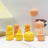 Nouă matriță pentru lumânări din silicon de Halloween, forme de dovleac 3D, pentru lumânări, săpun, ciocolată, fondant, lucrat manual, formă de rășină epoxidică 2023
