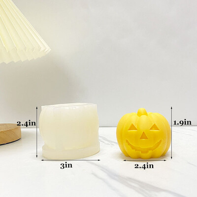 Nouă matriță pentru lumânări din silicon de Halloween, forme de dovleac 3D, pentru lumânări, săpun, ciocolată, fondant, lucrat manual, formă de rășină epoxidică 2023