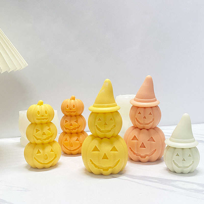 Nouă matriță pentru lumânări din silicon de Halloween, forme de dovleac 3D, pentru lumânări, săpun, ciocolată, fondant, lucrat manual, formă de rășină epoxidică 2023