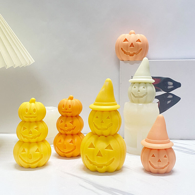 Nouă matriță pentru lumânări din silicon de Halloween, forme de dovleac 3D, pentru lumânări, săpun, ciocolată, fondant, lucrat manual, formă de rășină epoxidică 2023